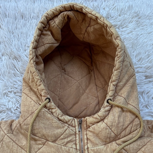 πHPπ And The Why Quilted Hooded Quarter Zip Jacket π Mustard - Picture 10 of 16